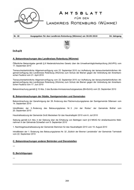 Amtsblatt Für Den Landkreis Rotenburg (Wümme)