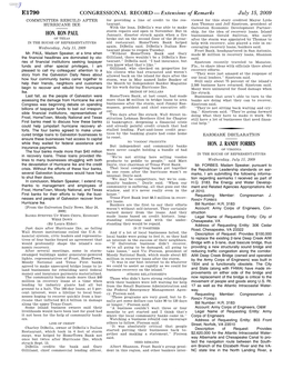 CONGRESSIONAL RECORD— Extensions of Remarks E1790 HON