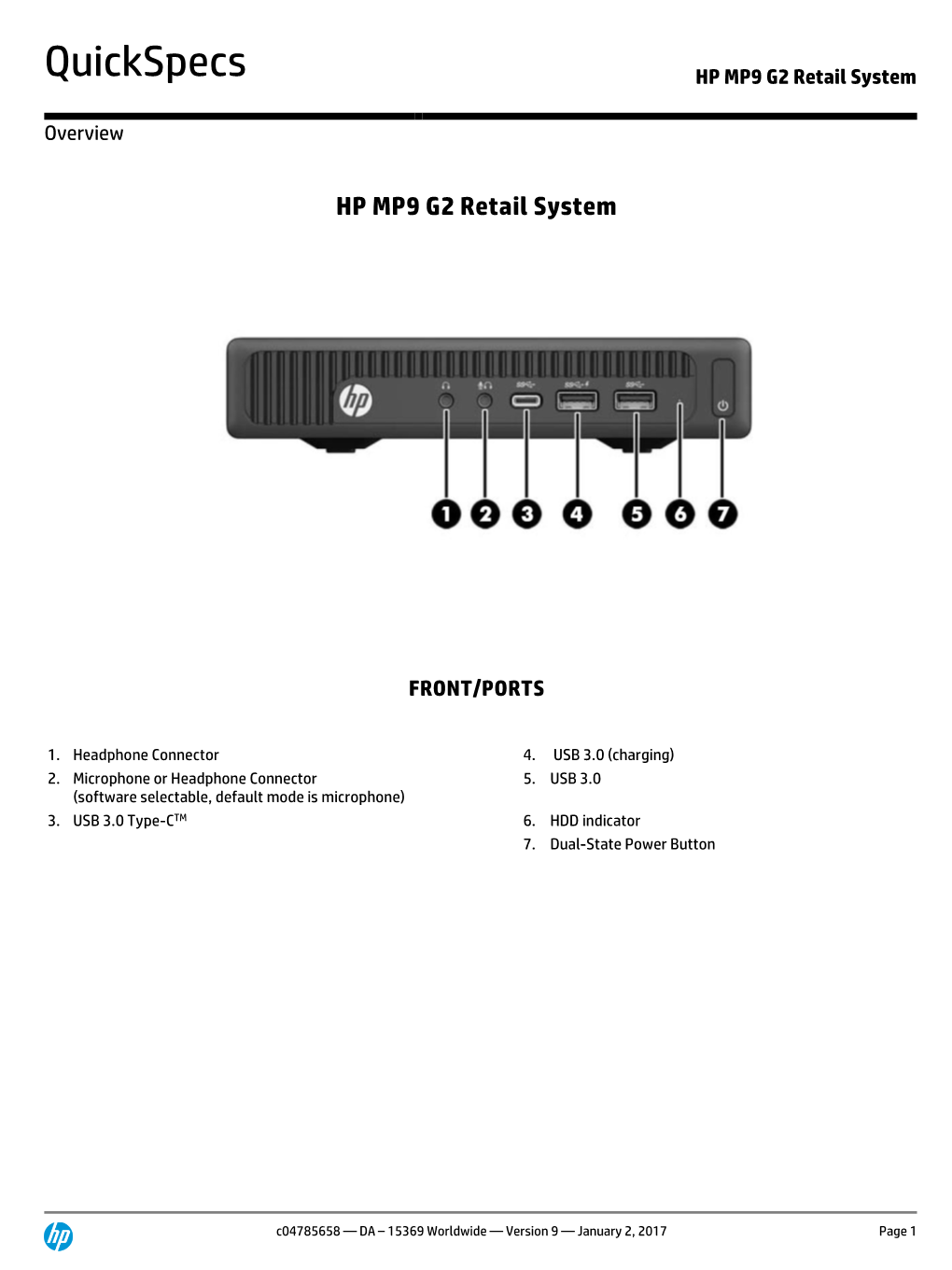 HP MP9 G2 Retail System