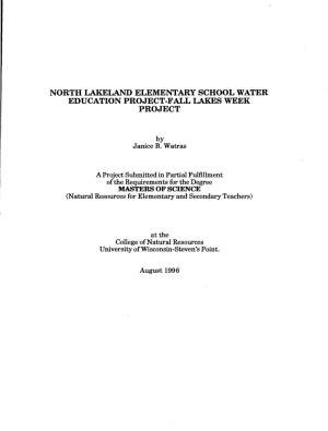 North Lakeland Elementary School Water Education Project-Fall Lakes Week Project