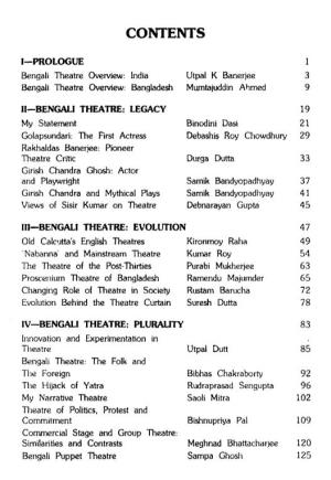 Bengali Theatre Overview: India Utpal K Banerjee 3 Bengali Theatre Overview: Bangladesh Mumtajuddin Ahmed 9