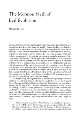 The Mormon Myth of Evil Evolution