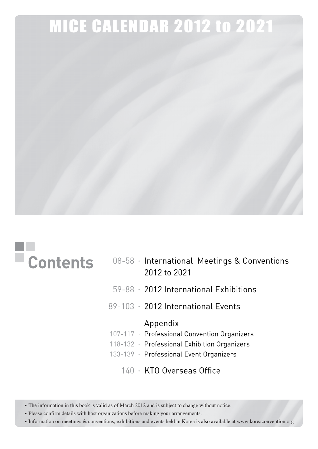 Contents 08-58·International Meetings & Conventions 2012 to 2021