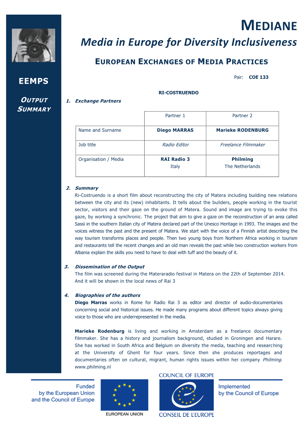 MEDIANE Media in Europe for Diversity Inclusiveness