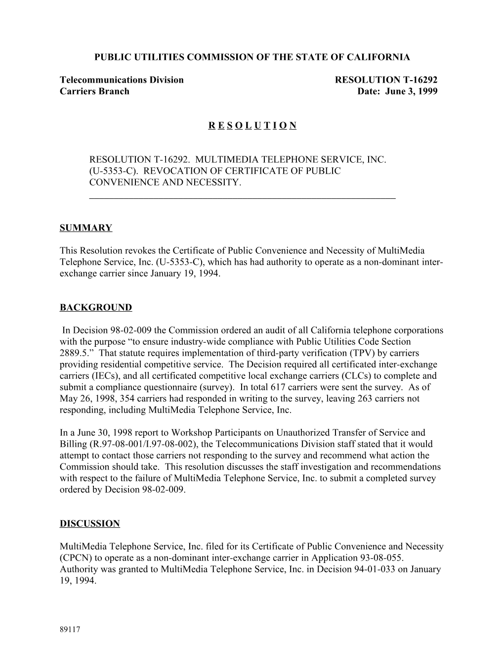 Public Utilities Commission of the State of California s97