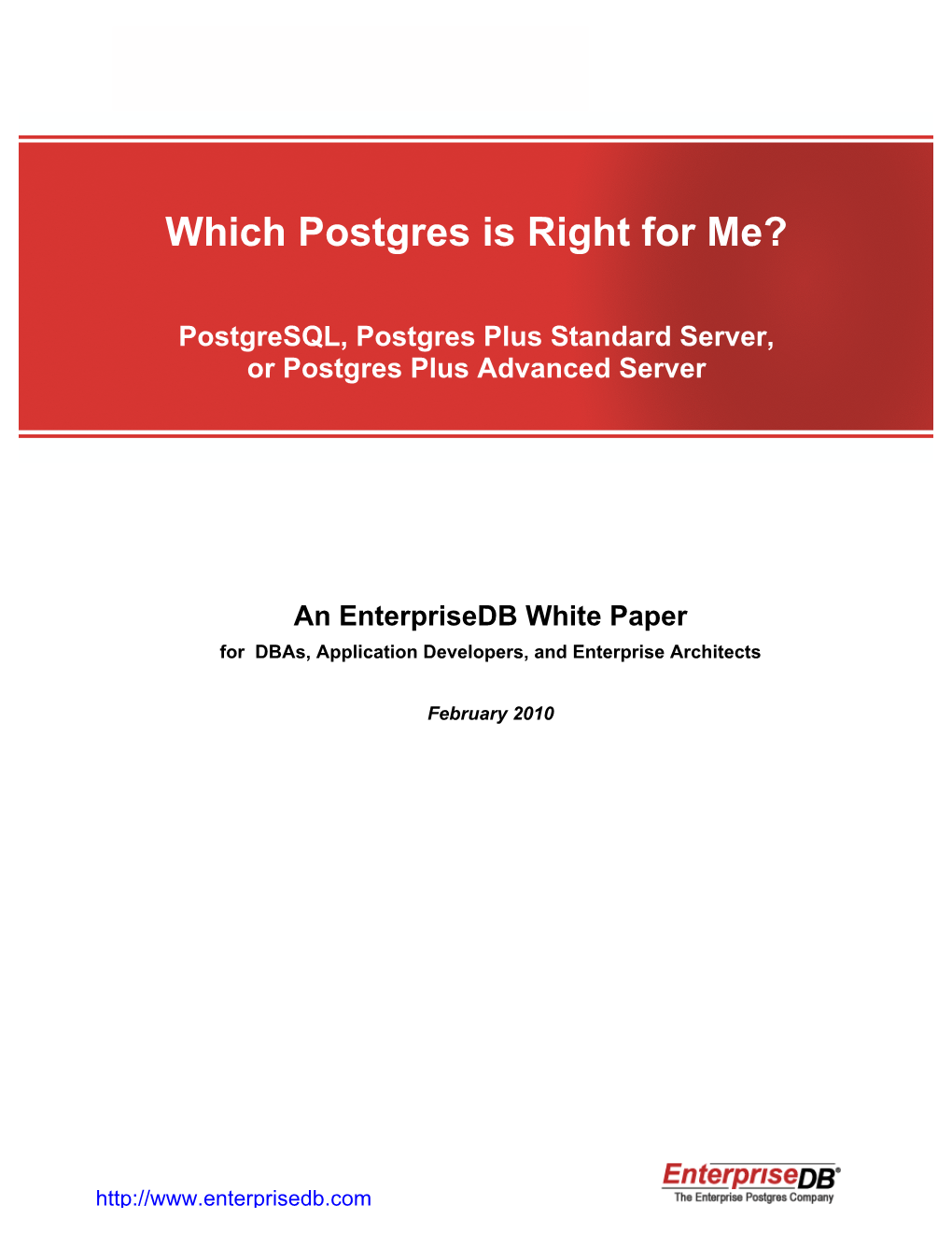 Which Postgres Is Right for Me?