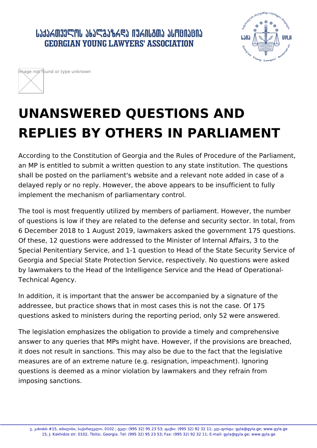 Unanswered Questions and Replies by Others in Parliament