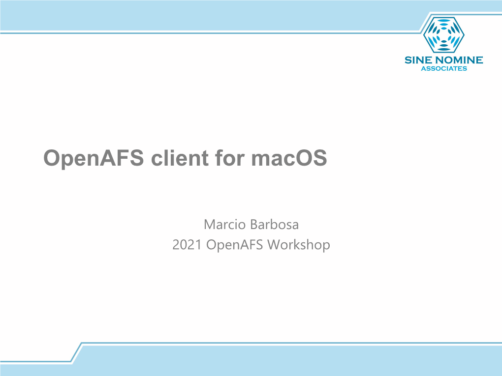 Openafs Client for Macos