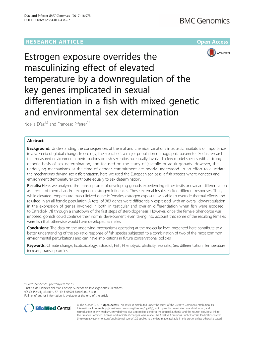 Estrogen Exposure Overrides the Masculinizing Effect of Elevated