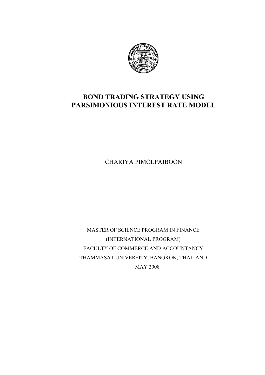 Bond Trading Strategy Using Parsimonious Interest Rate Model