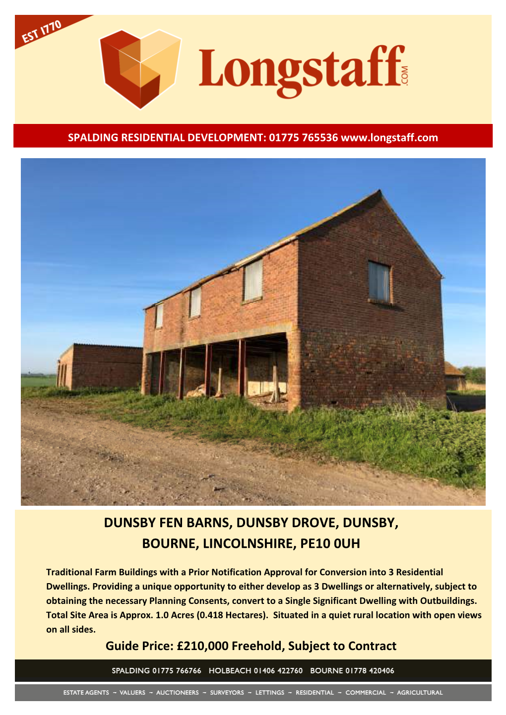 Dunsby Fen Barns, Dunsby Drove, Dunsby, Bourne, Lincolnshire, Pe10