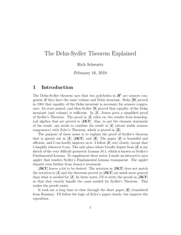 The Dehn-Sydler Theorem Explained
