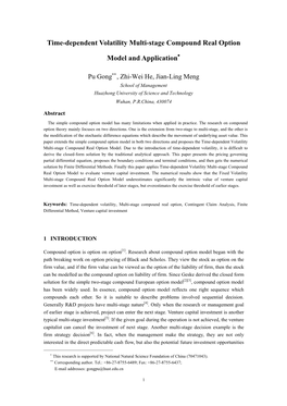 Time-Dependent Volatilities Multi-Stage Compound Real Option