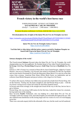 French Victory in the World's Best Horse Race