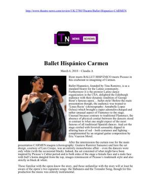 Ballet Hispánico Carmen March 6, 2018 – Claudia a Bizet Meets BALLET HISPÁNICO Meets Picasso in This Exuberant Re-Imagining of Carmen
