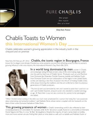 Chablis Toasts to Women