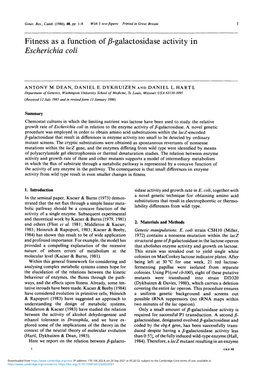 Fitness As a Function of Β-Galactosidase Activity In