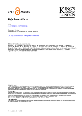 Impact of London's Low Emission Zone on Air Quality and Children's Respiratory Health: a Sequential Annual Cross-Sectional Study