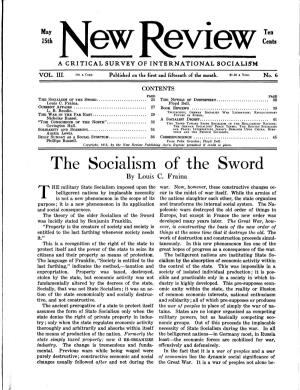 THE SOCIALISM of the SWORD 25 the NOVELS of DOSTOEVSKY 38 Louis C