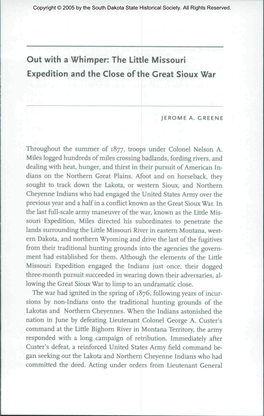 Out with a Whimper: the Little Missouri Expedition and the Close of the Great Sioux War