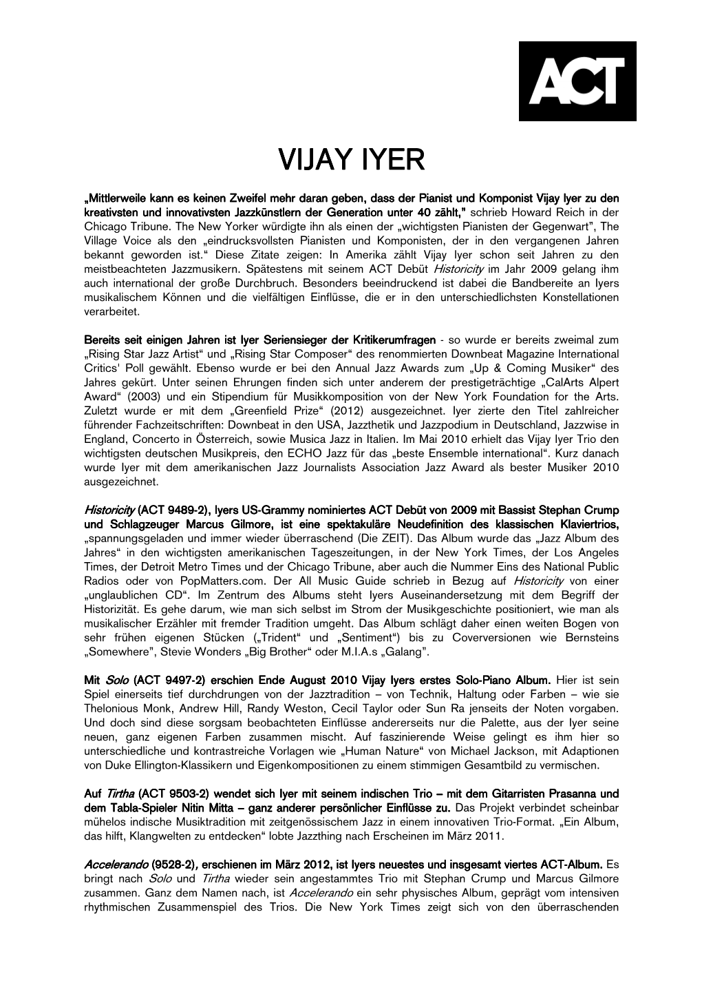 Vijay Iyer Vijay Iyer