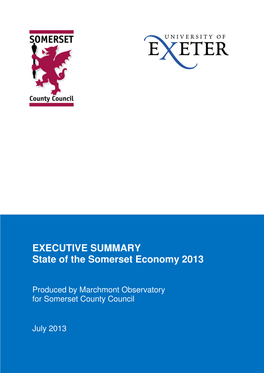 EXECUTIVE SUMMARY State of the Somerset Economy 2013