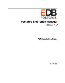 Postgres Enterprise Manager Release 7.12