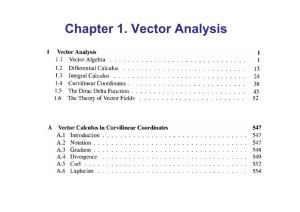 Chapter 1. Vector Analysis 1.1 Vector Algebra 1.1.1 Vector Operations