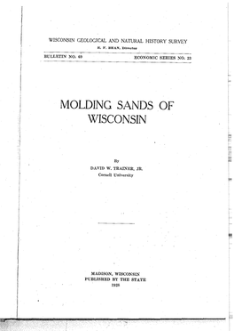 Molding Sands of Wisconsin (Bulletin 69, Economic Series