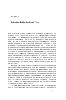 Chapter 2 Federalism, Public Goods, and Taxes