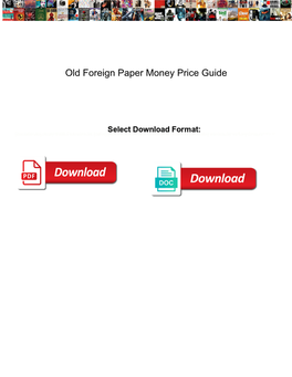 Old Foreign Paper Money Price Guide