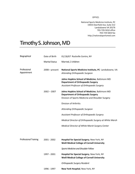 Timothy S. Johnson, MD