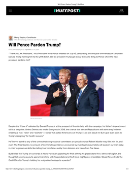 Will Pence Pardon Trump? | Huffpost