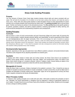 Dress Code Guiding Principles