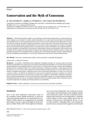 Conservation and the Myth of Consensus