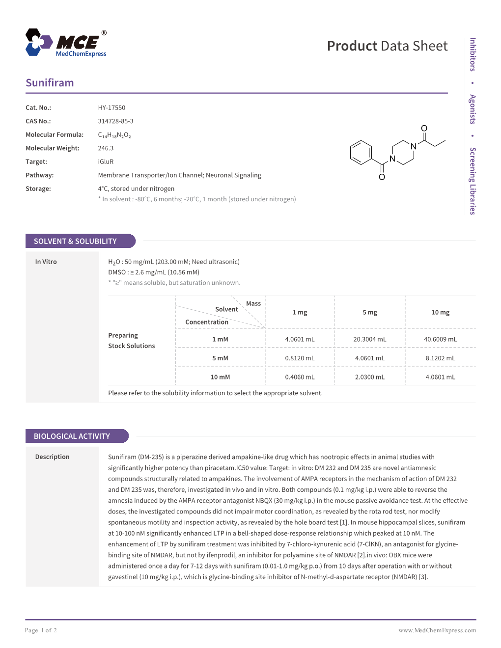 Sunifiram | Medchemexpress