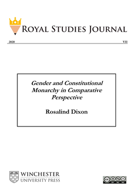 Gender and Constitutional Monarchy in Comparative Perspective