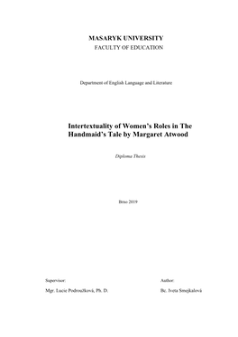 Intertextuality of Women's Roles in the Handmaid's Tale by Margaret