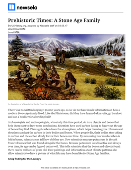 A Stone Age Family by Ushistory.Org, Adapted by Newsela Staff on 03.06.17 Word Count 874 Level 970L