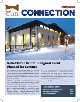 Kollel Torah Center Inaugural Event Planned for Summer