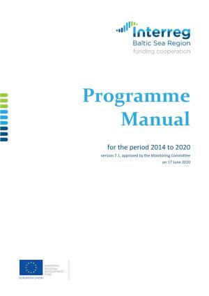 2020 Programme Manual