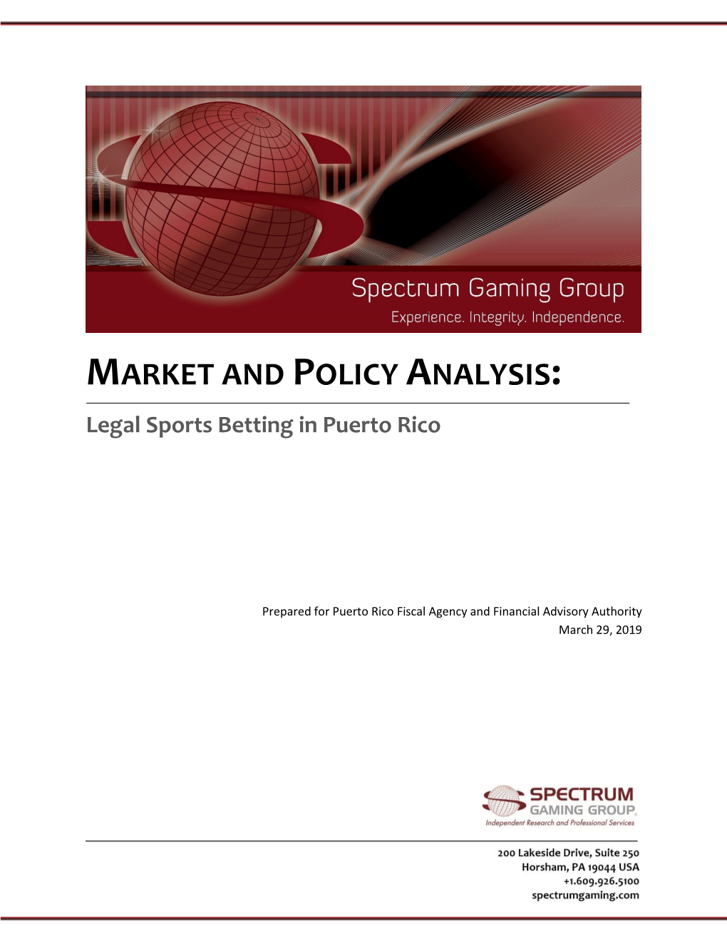 Market and Policy Analysis: Legal Sports Betting in Puerto Rico