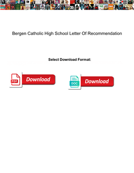Bergen Catholic High School Letter of Recommendation