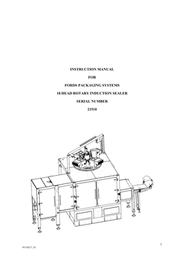 Instruction Manual for Fords Packaging Systems 18 Head Rotary Induction