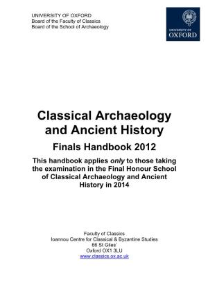 Classical Archaeology and Ancient History