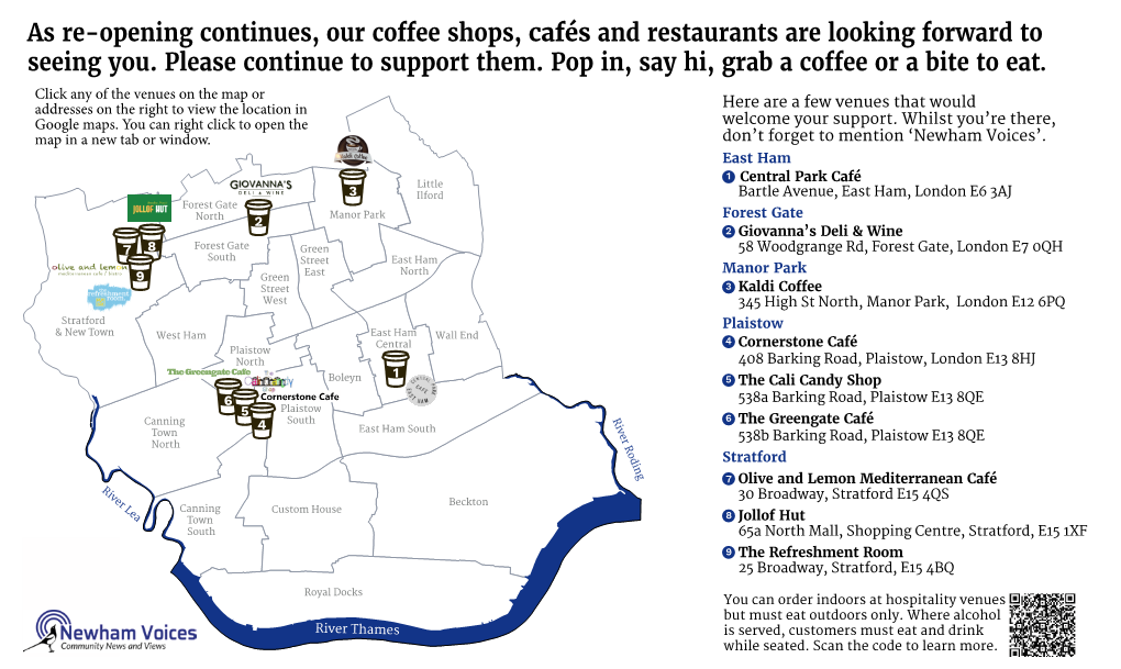 As Re-Opening Continues, Our Coffee Shops, Cafés and Restaurants Are Looking Forward to Seeing You