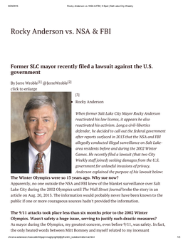 Rocky Anderson Vs. NSA &