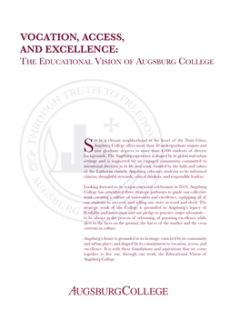 VOCATION， ACCESS， and Excellence