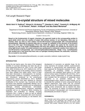 Co-Crystal Structure of Mixed Molecules