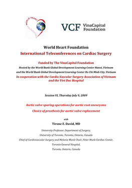 International Teleconferences on Cardiac Surgery